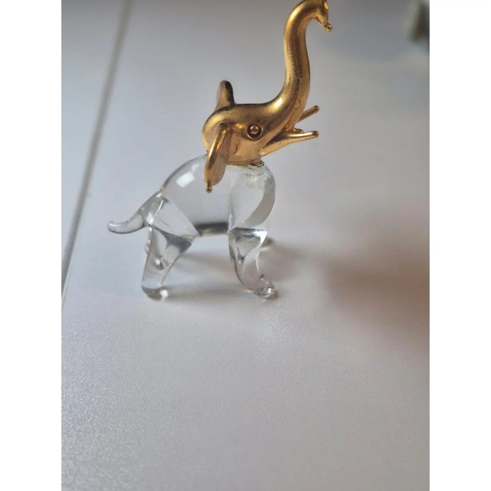 1950's Vintage Hand-Blown Glass Elephant -trunk‎ up for luck~Figurine